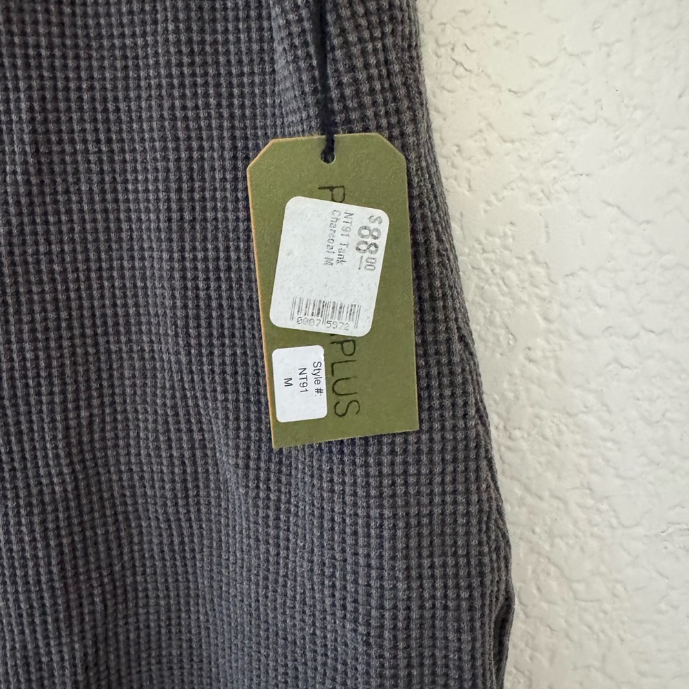 NWT R & R Surplus Gray Thermal Ribbed Women's Tank Top - Picture 2 of 3